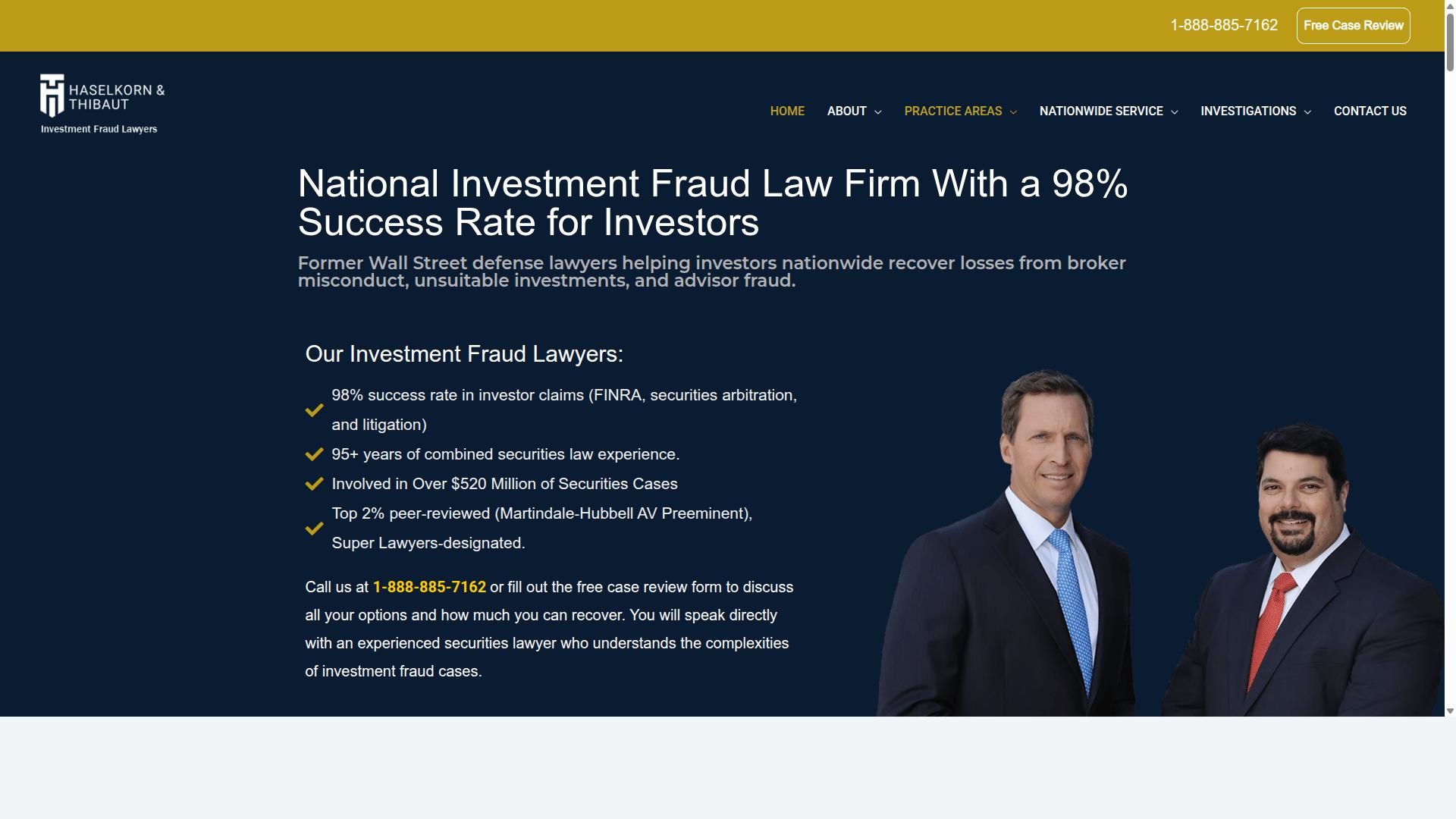 Haselkorn & Thibaut, P.A., operating as InvestmentFraudLawyers.com website